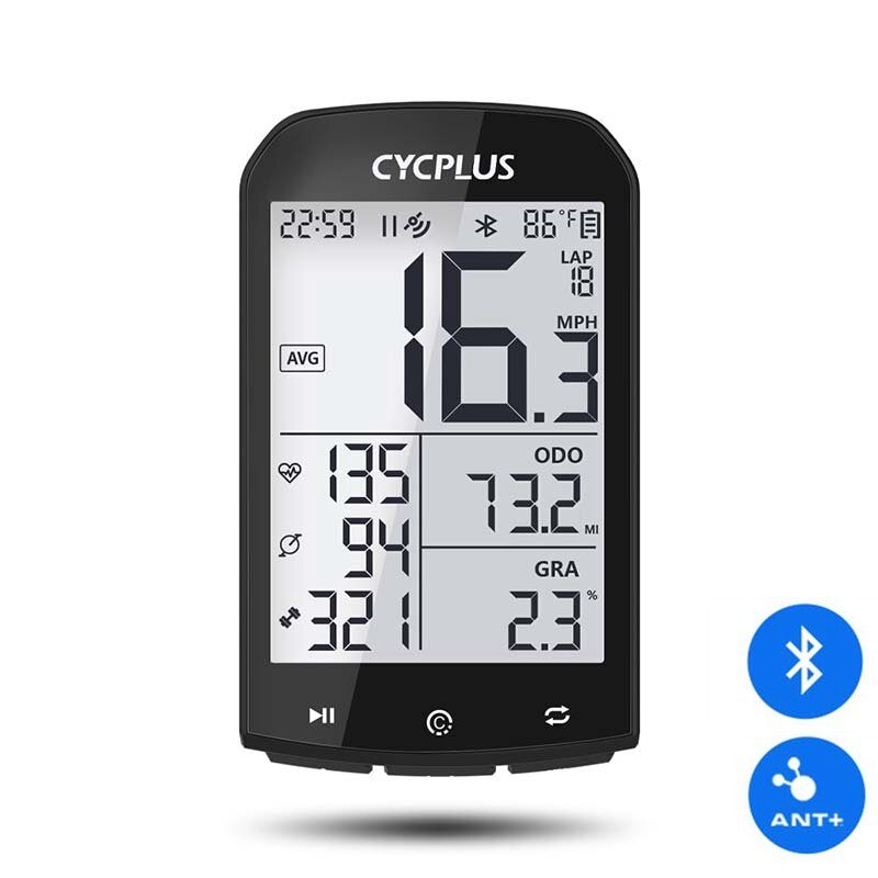 Cycplus M1 Gps Polkupyörätietokone Langaton Bluetooth 4.0 Ant+ Pyöräilynopeusmittari Vedenpitävä Lcd Taustavalo Polkupyörän Matkamittari Sekuntikello Pyörän Tarvikkeet Mtb-maantie-/kaupunkipyörälle