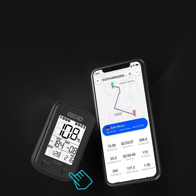 Geoid Cc400 Pyörätietokone Ant+ Gps Bluetooth Smart Wireless Sekuntikello Nopeusmittari Matkamittari Vesitiivis Cyclocomputer Tarvikkeet Mtb Maantiepyörälle