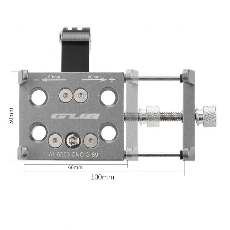 Gub G-89 60-100mm Pyöräpuhelimen Pidike Alumiiniseosta 270° Pyörivä Polkupyörän Moottoripyörän Puhelinteline Pyöräily