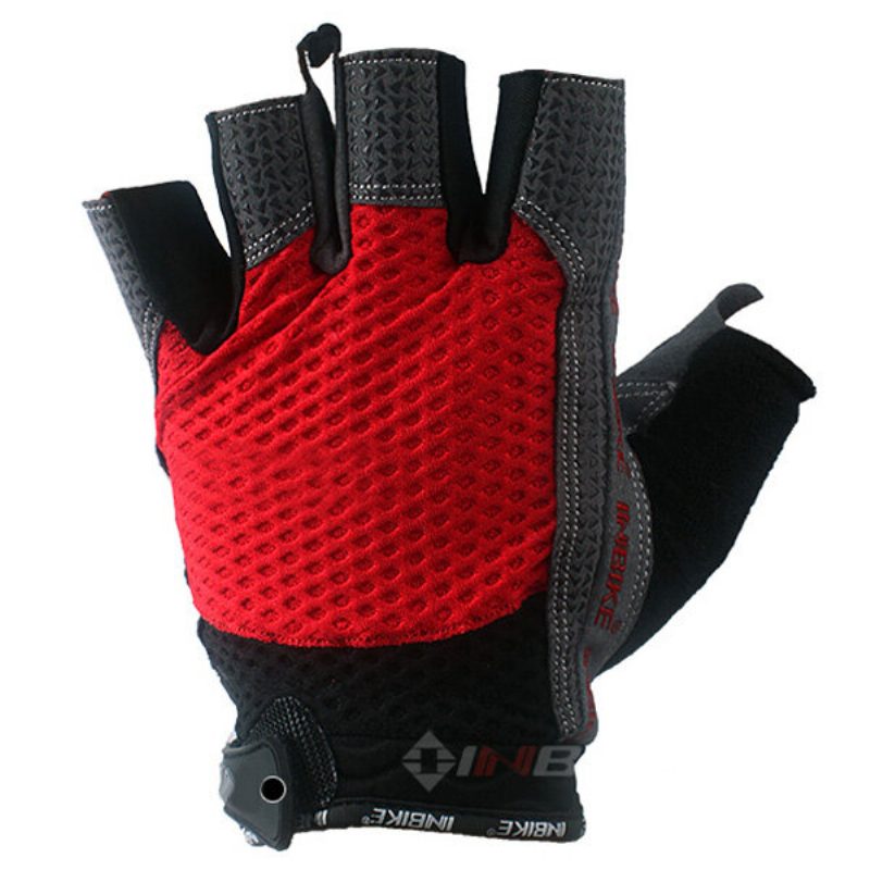 Inbike Pyöräilyhanskat Half Finger Gloves - Miesten Musta Punainen Sininen