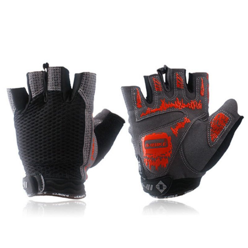 Inbike Pyöräilyhanskat Half Finger Gloves - Miesten Musta Punainen Sininen