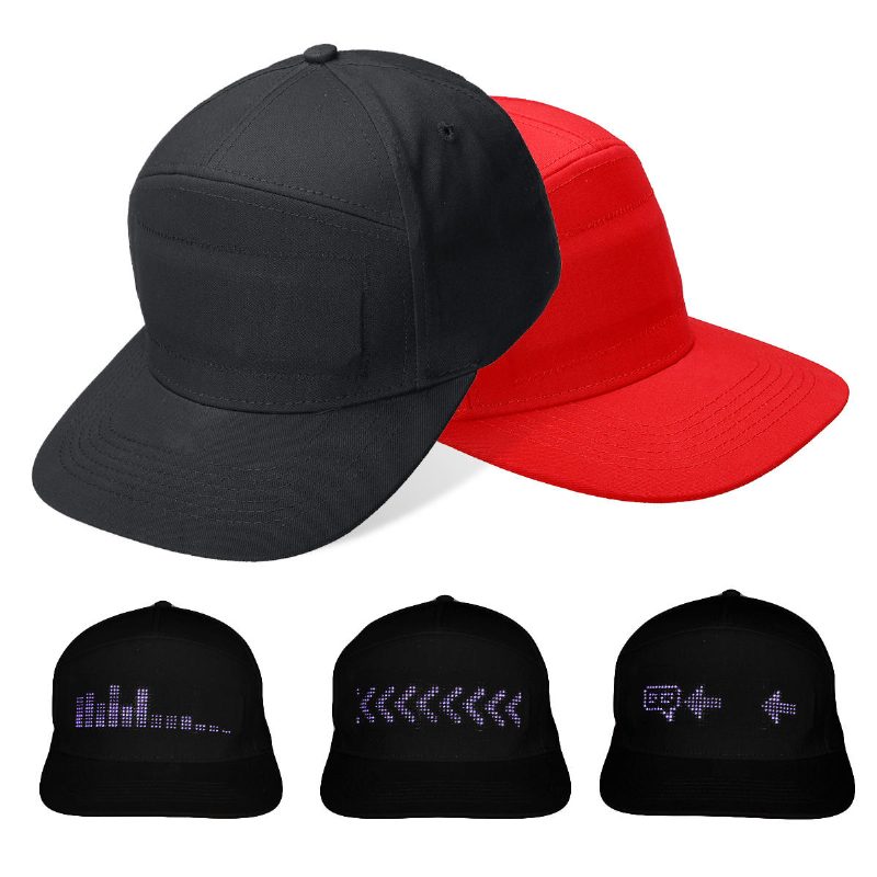 Led-näyttösuojus Cool Hat -näyttö Kevyt Bluetooth Wireless App Control Usb Fashion Hat