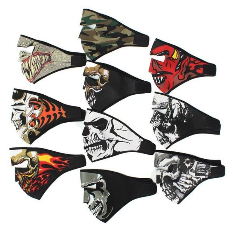 Neopreeni Kokokasvoinen Käännettävä Pyörärullalauta Moottoripyörä Scary Sports Mask Cs