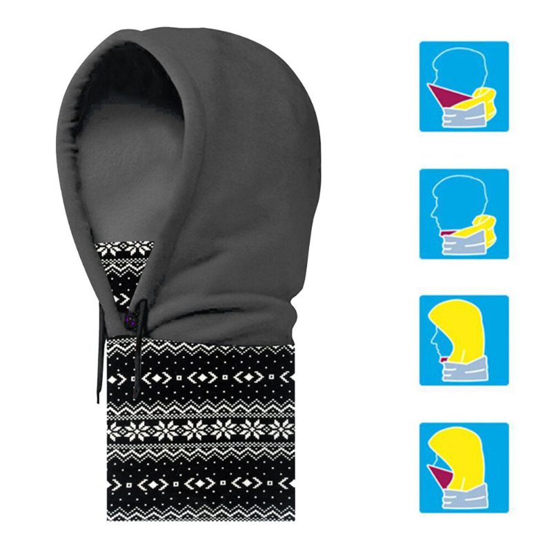 Unisex-kaulahuppu Fleece-hattu Talvella Lämmin Balaclava-kypärä Tuulenpitävä Kaula Säärystin Kasvomaski Päähuivi