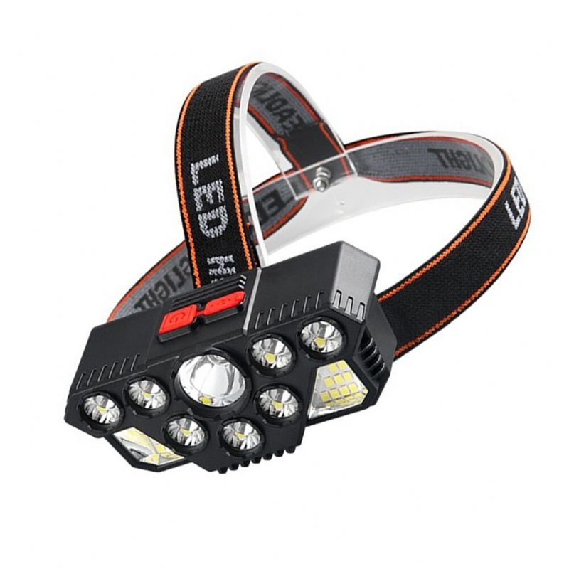 Vahva Kevyt Ajovalo 8led+20smd Super Bright Otsalamppu Usb-ladattava Taskulamppu Ulkokalastuslampun