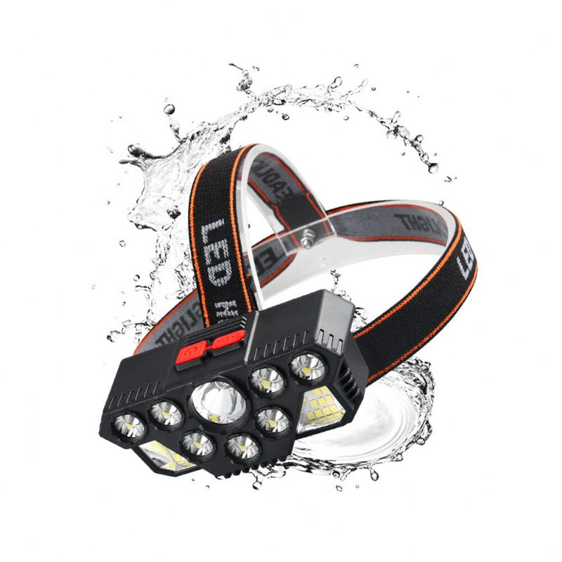 Vahva Kevyt Ajovalo 8led+20smd Super Bright Otsalamppu Usb-ladattava Taskulamppu Ulkokalastuslampun