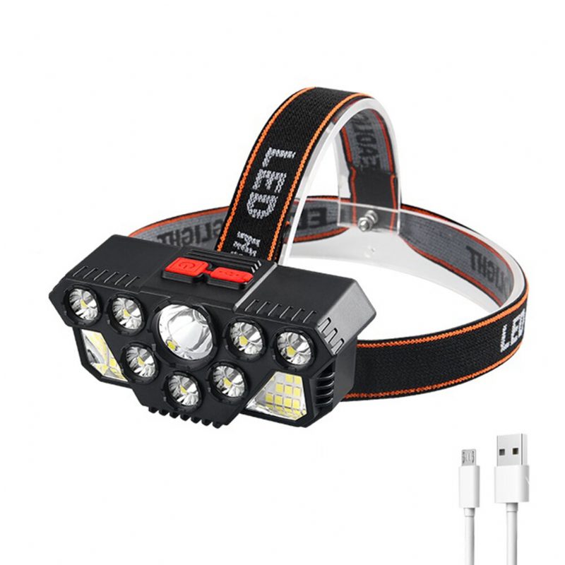 Vahva Kevyt Ajovalo 8led+20smd Super Bright Otsalamppu Usb-ladattava Taskulamppu Ulkokalastuslampun