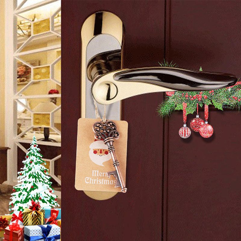 10 Kpl Xmas Tree Ornaments Santa Magic Key Blank Tag Joulujuhliin Ripustettavat Koristeet