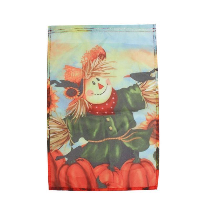 12" X 18" Syksyinen Musta Varis Kurpitsa Scarecrow & Sunflower Fall Garden Lippukoristeet