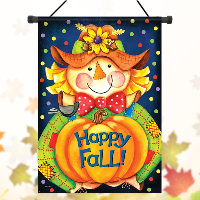 28"x40" Happy Smile Fall Scarecrow Tervetuloa Talo Puutarha Lippupiha Banner Koristeet