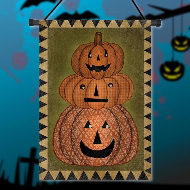 30x45cm Halloween Pumpkin Polyesteri Tervetuliaislippu Puutarha Joulukoristeet