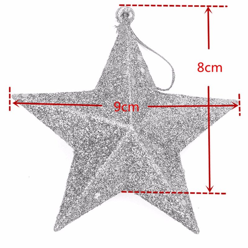 3d Shinny Glitter Star -joulukuusikoriste