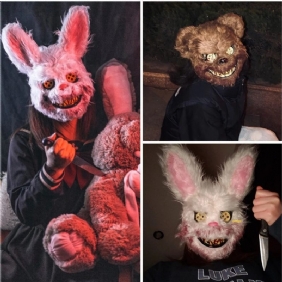 Bloody Killer Rabbit Bear Mask Scary Halloween Pehmo Cosplay Horror