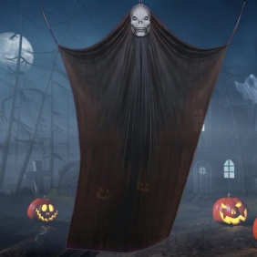 Halloween Ghost -koristelujuhlat Jotka Riippuvat Pelottavasta Kummitustalosta Sisätiloissa Ulkona