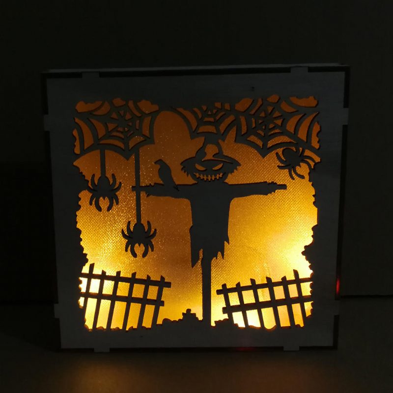 Jm01497 Scarecrow Led-valo Halloween Koristeet Seinävalaisin Juhlaan