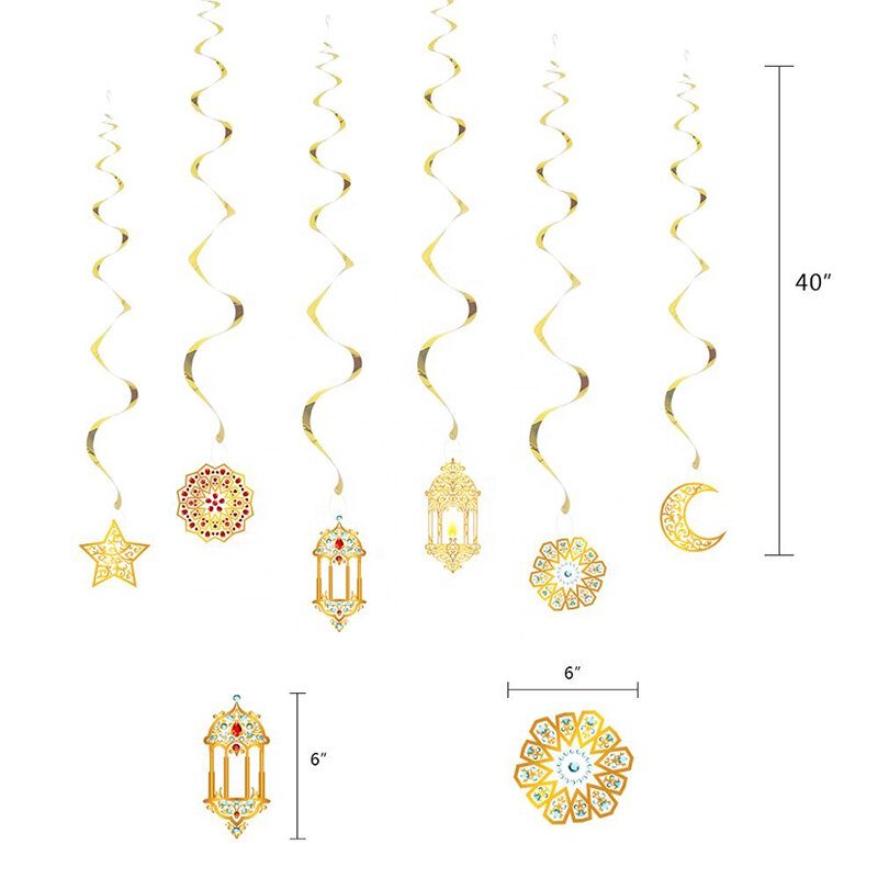 Ramadan Party Eid Mubarak Hanging Bunting Banner Islamic Festival