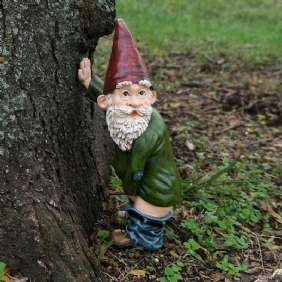 Resin Funny Naughty Garden Gnome Nurmikon Sisä- Tai Ulkokoristeisiin