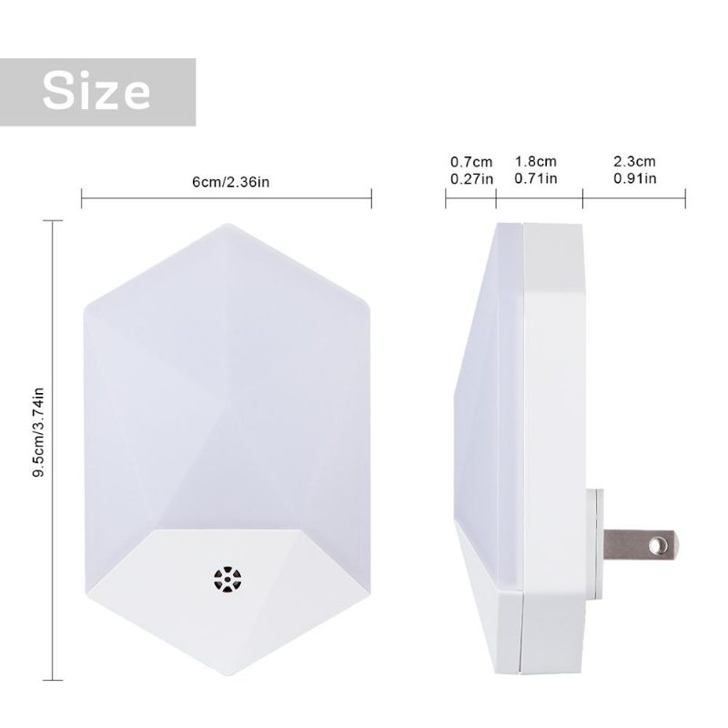 0.5 W Valotunnistin Plug-in Led-yöseinälamppu Vauvan Lasten Makuuhuoneen Kotiin Ac100-240v