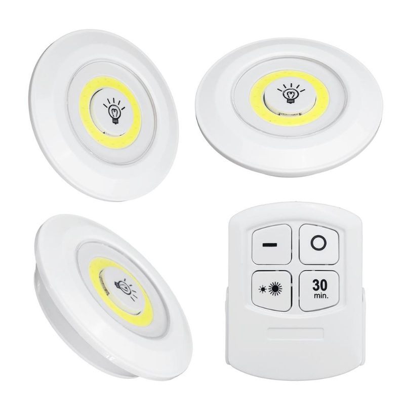 1/3/6 Kpl Led Wireless Stick On Led Tap Light Kirkas Kauko-akkukaappi Kaappi Yölamppu