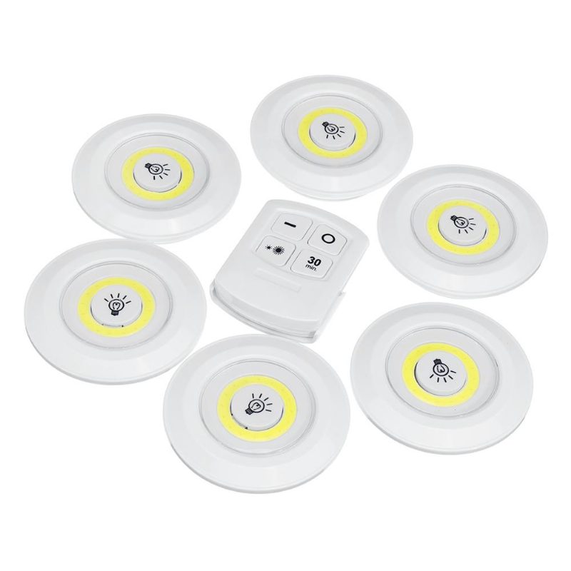 1/3/6 Kpl Led Wireless Stick On Led Tap Light Kirkas Kauko-akkukaappi Kaappi Yölamppu