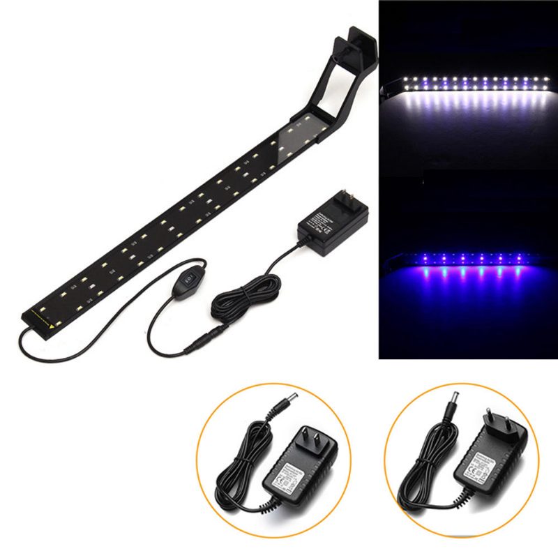 14 W 53 cm Sinivalkoinen Led Säädettävä Akvaariolamppu Super Slim Clip On Light