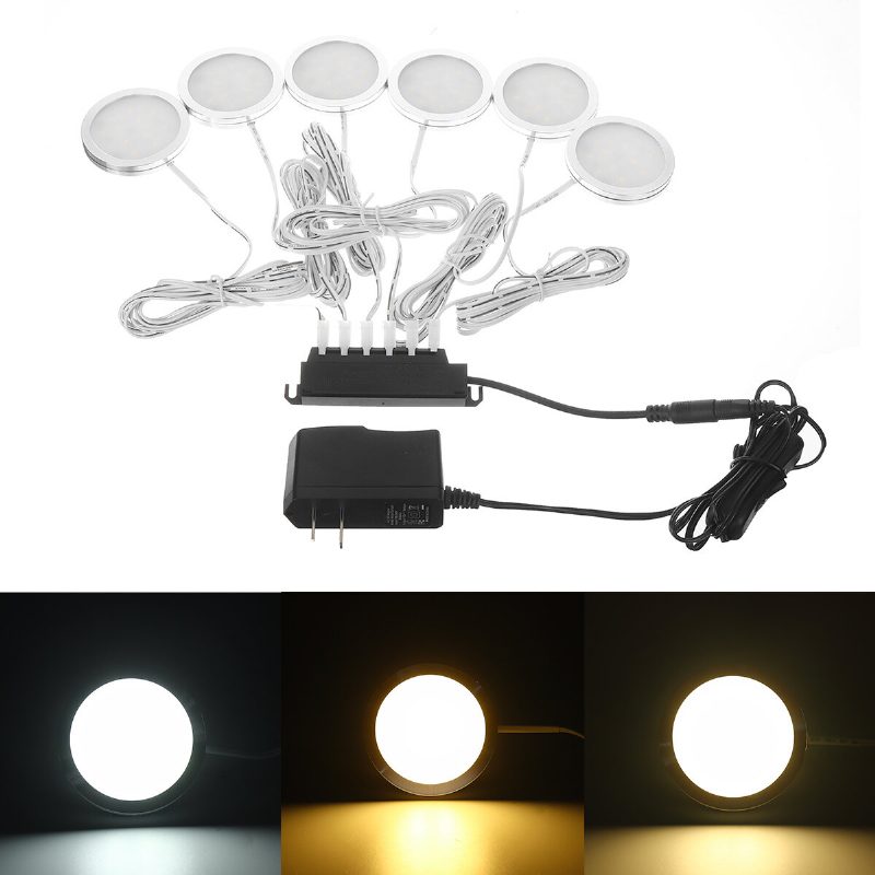 2.5 W 6-in-1 Led Kaapin Alla Oleva Valo Kattopaneeli Ohut Keittiökaappi Upotettava Lamppu Dc12v