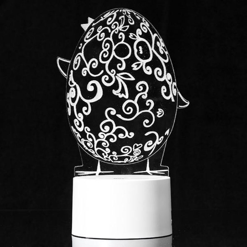 3d Illusion Easter Egg Rabbit Led-yövalo Usb Värikäs Pöytälamppu Holiday Decor Dc5v