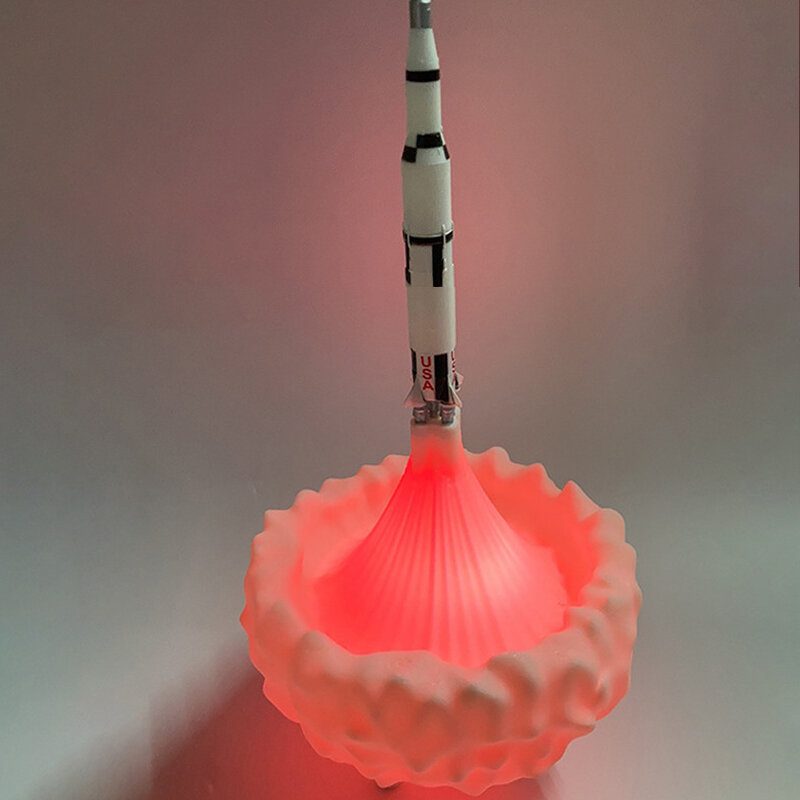 3d Print 16 Color Saturn Rocket Lamp Usb Led Kids Night Light Himmennettävä Kosketusohjain + Kaukosäädin