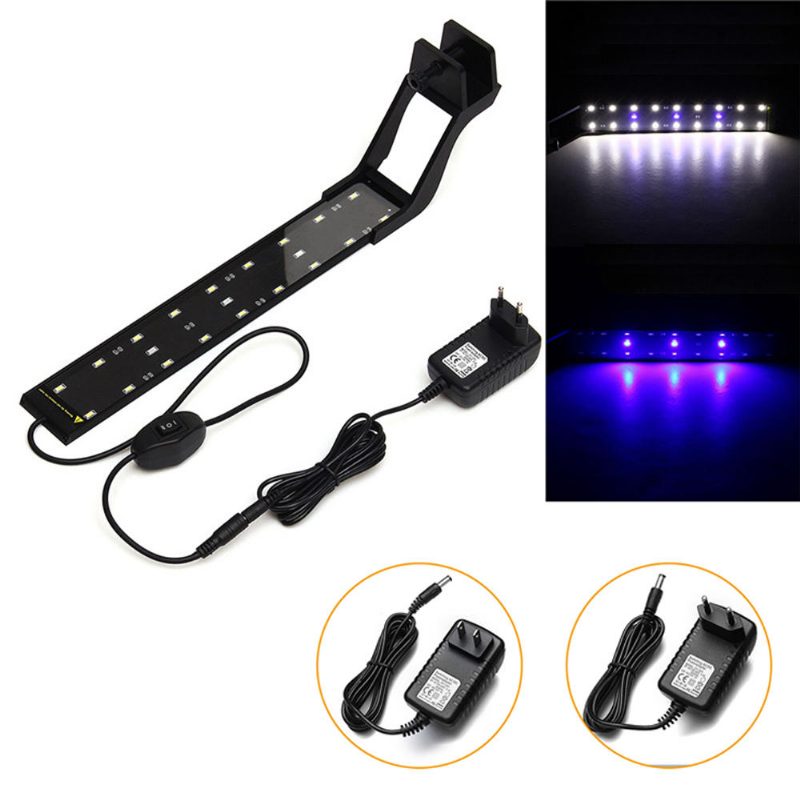 8w 33cm Sinivalkoinen Led Säädettävä Akvaario Akvaariolamppu Super Slim Clip On Light