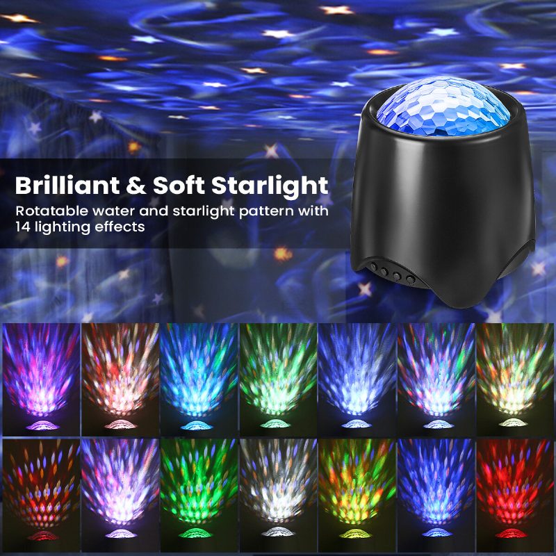 Elfeland Usb Rgb Led Galaxy Projector Light Starry Sky Ocean Music Yövalo Kaukosäätimellä