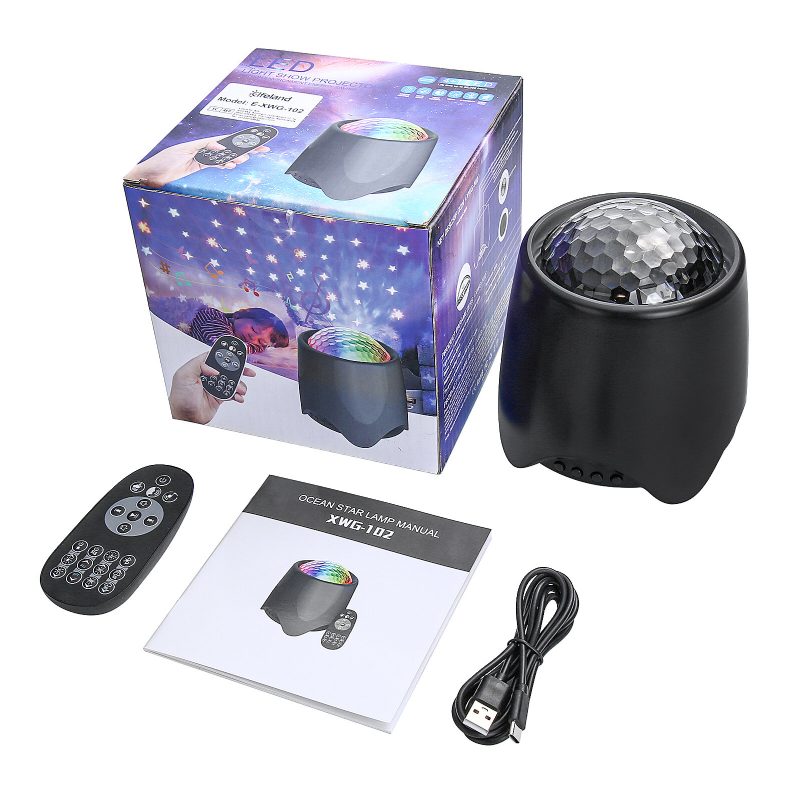 Elfeland Usb Rgb Led Galaxy Projector Light Starry Sky Ocean Music Yövalo Kaukosäätimellä