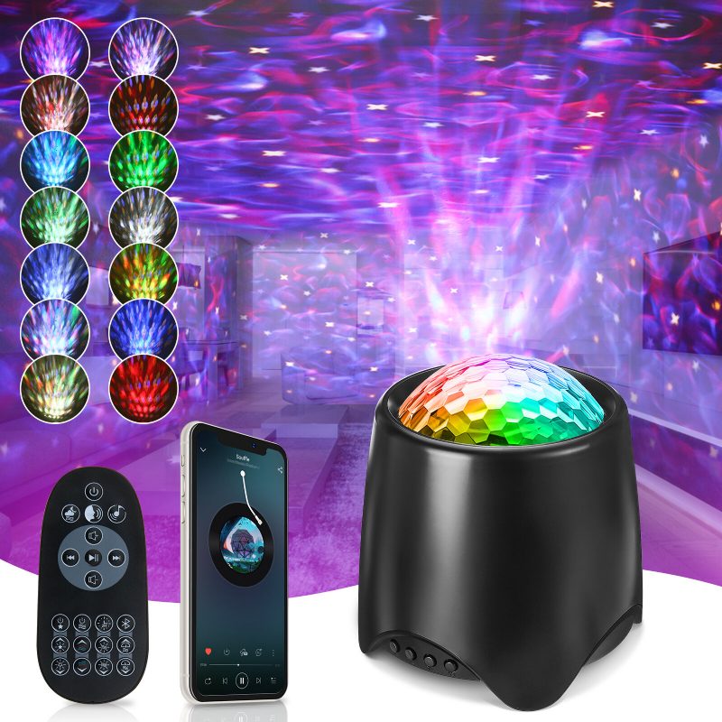 Elfeland Usb Rgb Led Galaxy Projector Light Starry Sky Ocean Music Yövalo Kaukosäätimellä