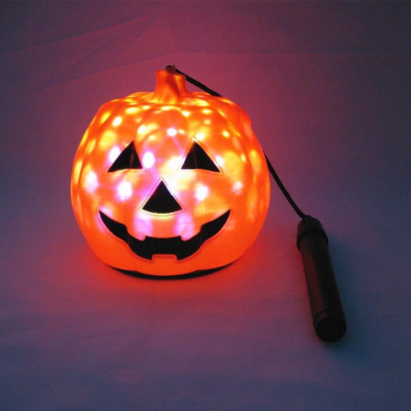 Halloween Led Rotate Riippuva Pumpkin Lantern Night Light Festival Lahja Lapsille Kodin Juhlasisustus