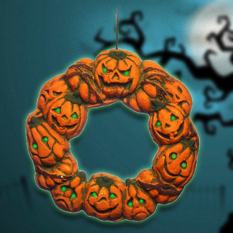 Halloween Spooky Wreath Led Lyhty Led Pumpkin Light Door Ripustin Kodin Sisustus