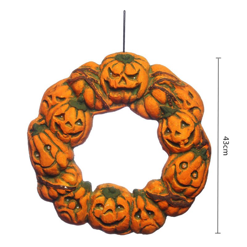 Halloween Spooky Wreath Led Lyhty Led Pumpkin Light Door Ripustin Kodin Sisustus