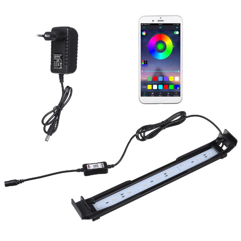 Himmennettävä 32cm 10w Bluetooth App Ohjattu Rgb Led-akvaariovalaistus Säädettävä Ylävalo Sopii Akvaarioon/akvaarioon