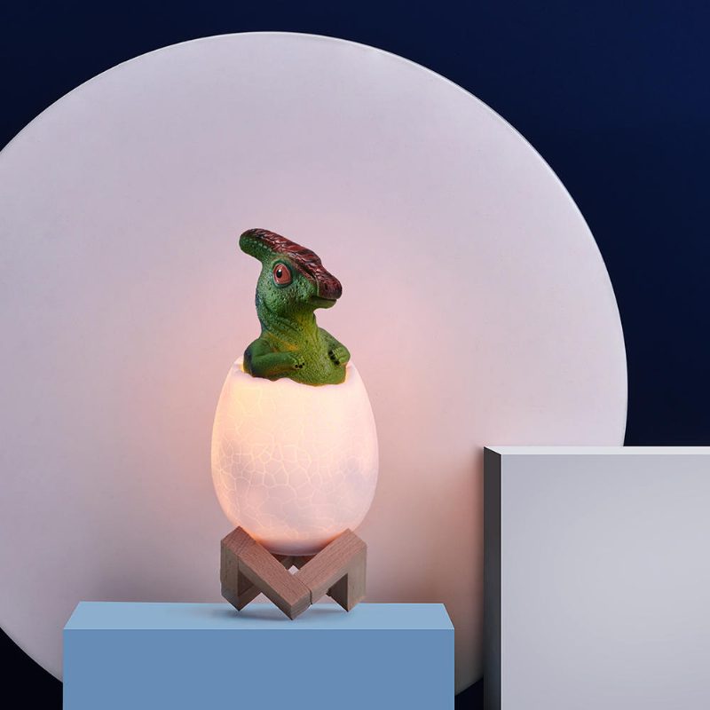 Kl-02 Koristeellinen 3d Sijainen Dinosaur Egg Älykäs Yövalon Kosketuskytkin 3 Väriä Vaihtuva Led-yövalo Joululahjoihin