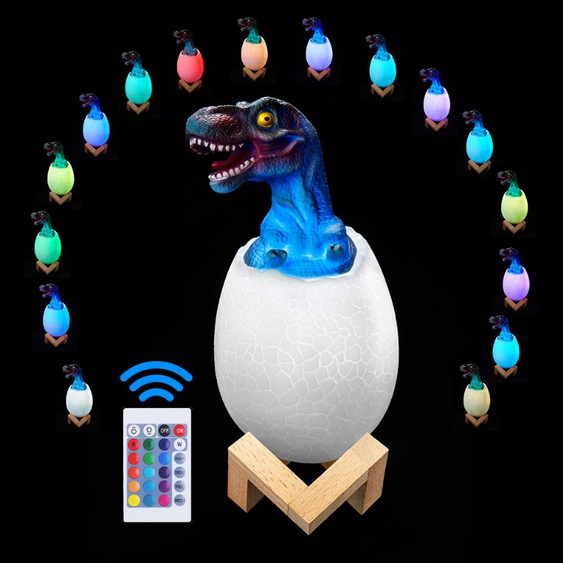 Kl-02 Koristeellinen 3d Tyrannosaurus Egg Älykäs Yövalo 16 Väriä Kaukosäädin Kosketuskytkin Led Joululahjaksi