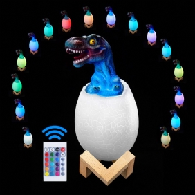 Kl-02 Koristeellinen 3d Tyrannosaurus Egg Älykäs Yövalo 16 Väriä Kaukosäädin Kosketuskytkin Led Joululahjaksi