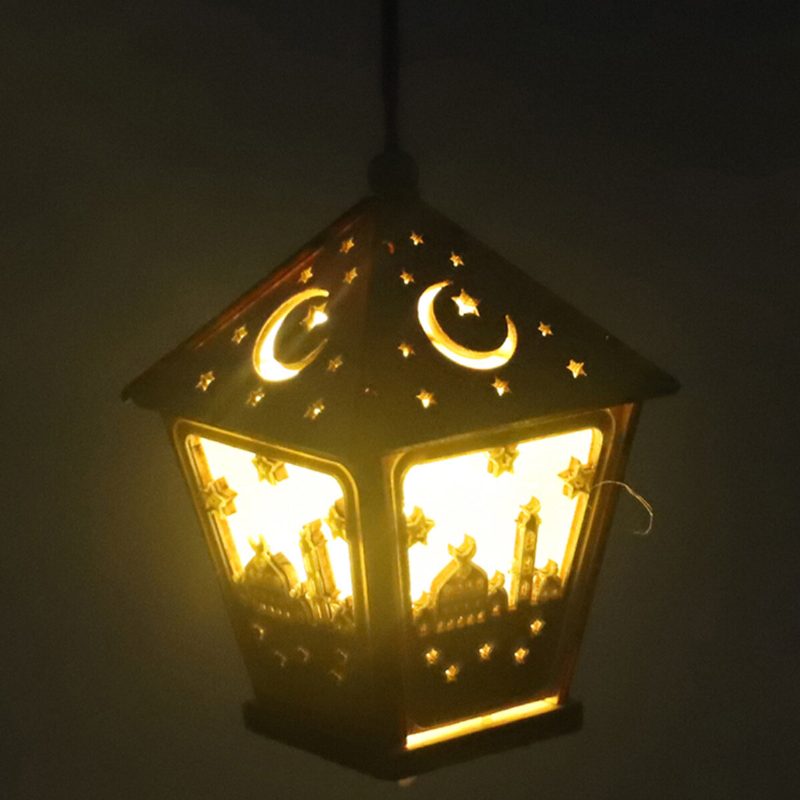 Led-diy-talon Puinen Lamppufestivaali Koristeellinen Yövalo Eid Mubarak Ramadan