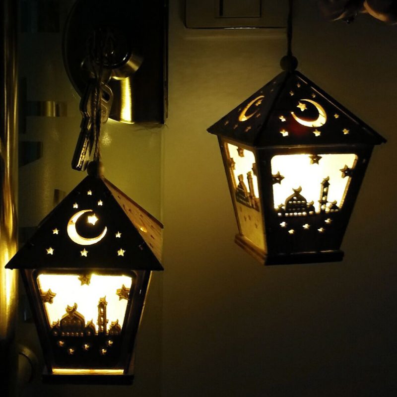 Led-diy-talon Puinen Lamppufestivaali Koristeellinen Yövalo Eid Mubarak Ramadan