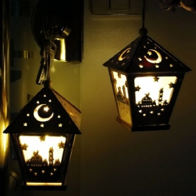 Led-diy-talon Puinen Lamppufestivaali Koristeellinen Yövalo Eid Mubarak Ramadan