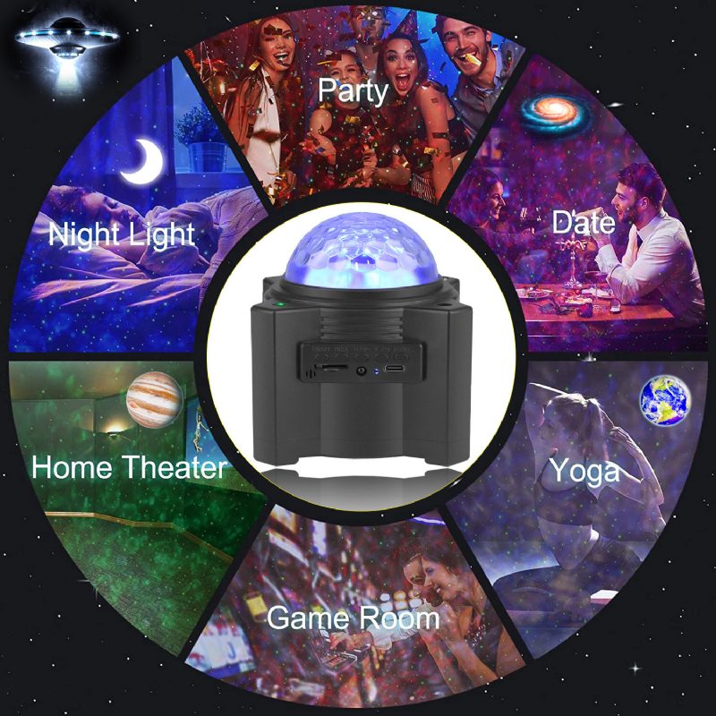 Led Galaxy Projector Nebula Night Light -mielilamppu Kaukosäätimellä Bluetooth-kaiuttimella Lapsille Ja Aikuisille Makuuhuoneen/juhla-/kodin Tunnelman Sisustukseen