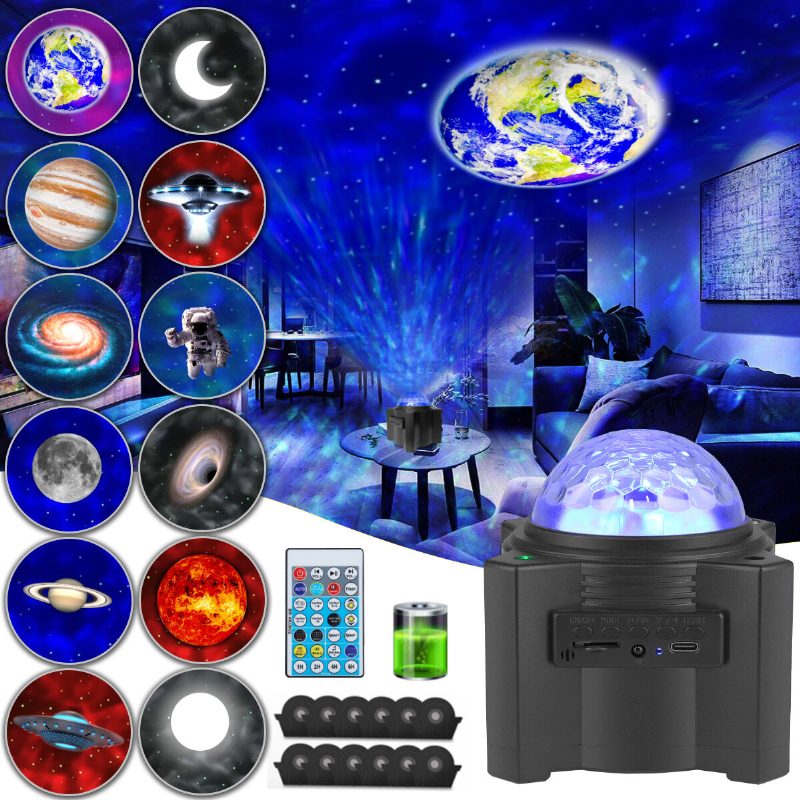 Led Galaxy Projector Nebula Night Light -mielilamppu Kaukosäätimellä Bluetooth-kaiuttimella Lapsille Ja Aikuisille Makuuhuoneen/juhla-/kodin Tunnelman Sisustukseen