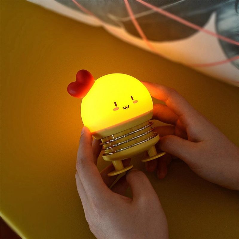 Luova Led-sarjakuva Jousikytkin Rabbit Deer Night Light Lapsille Lelu Paineenalennuslahja