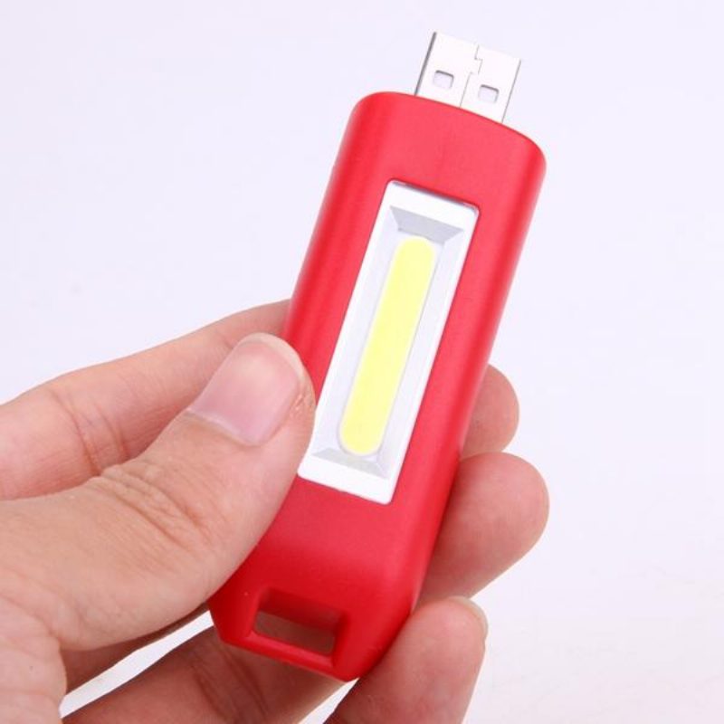 Mini 0.5 W Usb Ladattava Cob Led-avainnippu Taskulamppu