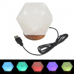 Natural Crystal Rock Usb-suolalamppu Värikäs Led-yövalosisustus