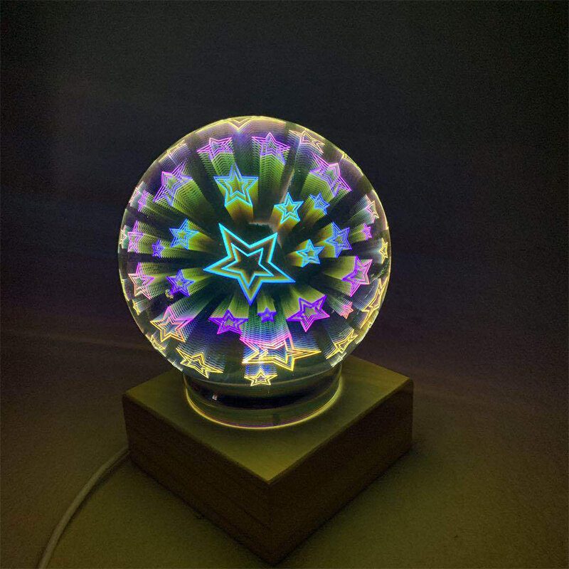 Puu Värikäs 3d Magic Ball Projection Lamppu Usb Power Yövalo Joulukoristeisiin Valot Joululahja