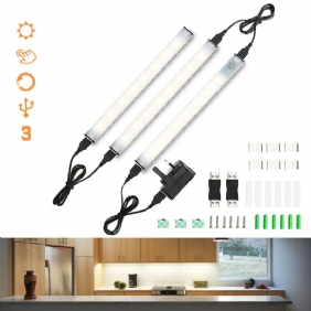 Solmore 3pcs 80 Led-kaappivalo Smd2835 Usb-kosketushimmennettävä Kotihuoneen Vaatekaappi Baarilamppu Eu-pistoke