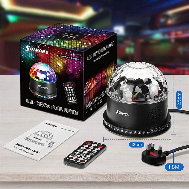 Solmore Dome Crystal Magic Ball Bluetooth -kaukosäädinlavavalo